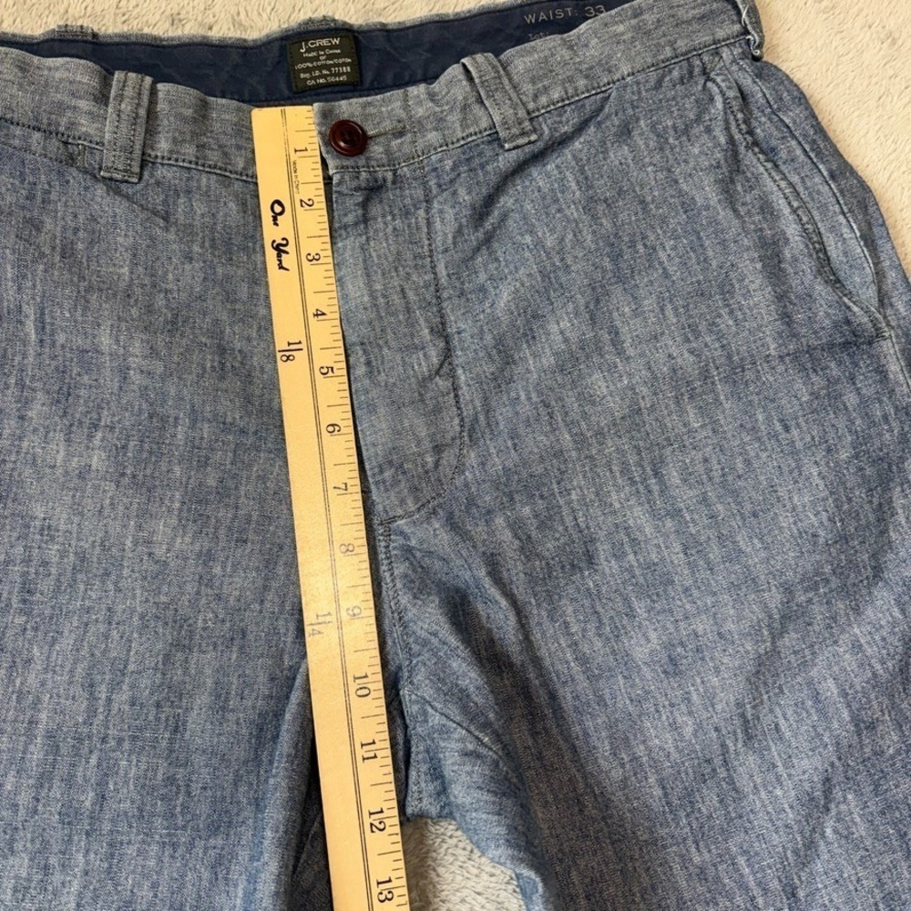 J Crew Shorts Mens 33 Blue Chino Stanton Mid Rise 9" Inseam Chambray Preppy - Picture 4 of 12
